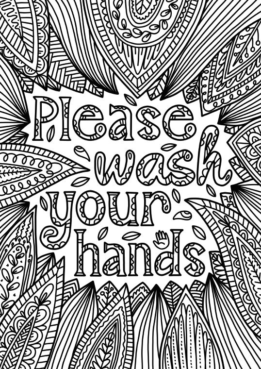 Please Wash Your Hand Colouring