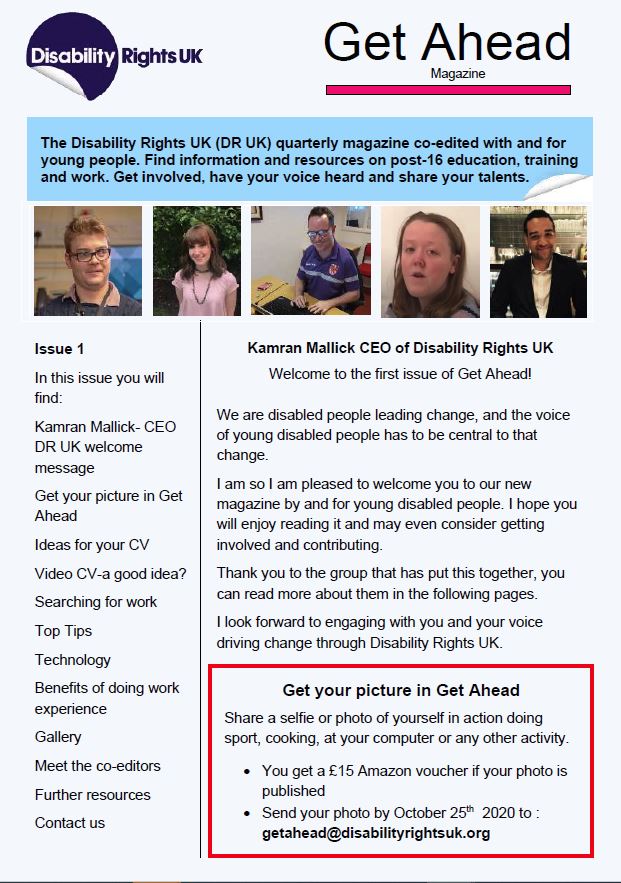 Get Ahead Magazine Issue 1 – Disability Rights UK