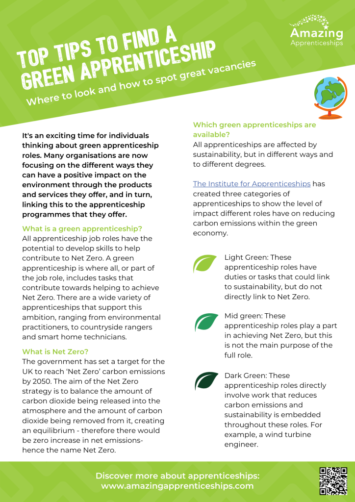 Rapid Read: Top tips to find a green apprenticeship