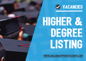 Over 300 higher and degree apprenticeship vacancies from 65 employers now live!