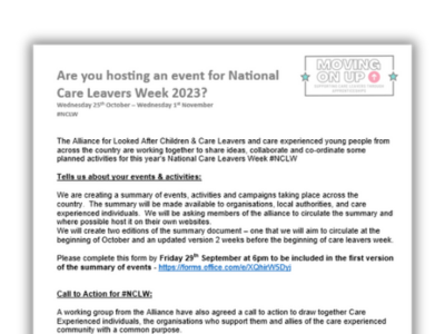 Are you hosting an event for National Care Leavers Week 2023?
