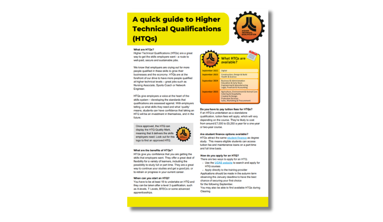 The Higher Technical Qualifications One-Pager
