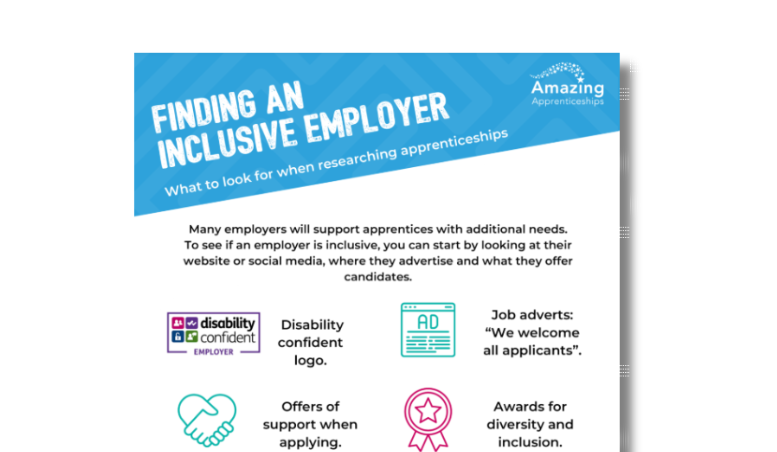 Finding an inclusive employer infographic