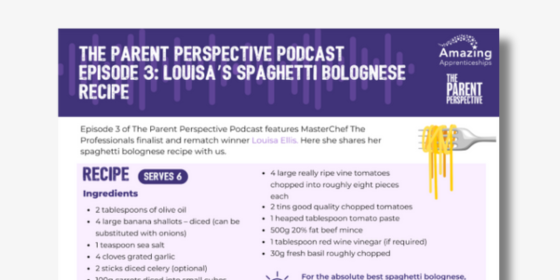 Recipe resource for The Parent Perspective Podcast S3 E3