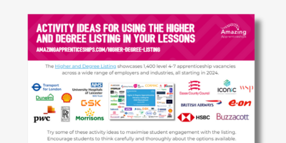 How to use the Higher & Degree Listing in your lessons