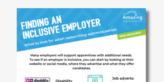 Finding an inclusive employer infographic