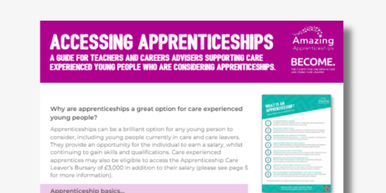 Accessing Apprenticeships For Care Experienced Students – With Become