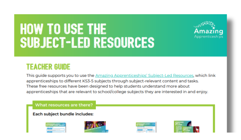 How To Use The Subject-led Resources