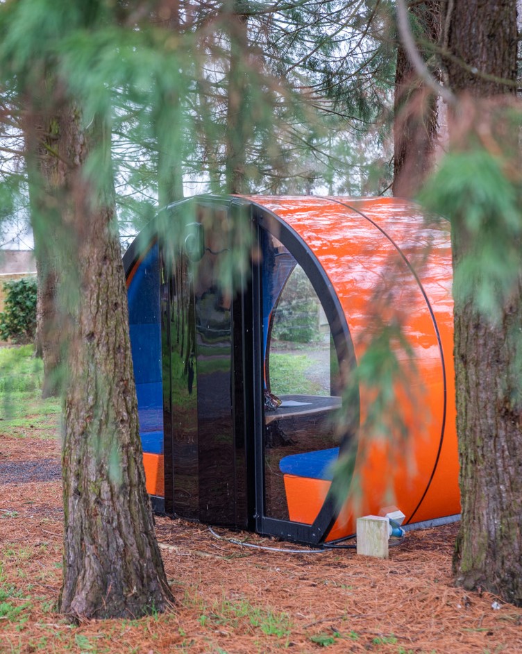 You could Enjoy a meeting outside in one of the pods.