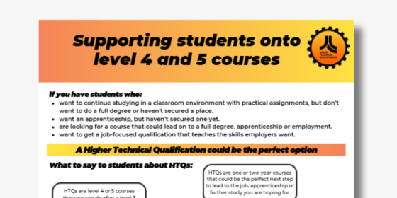 Supporting Students Onto Level 4 And 5 Courses