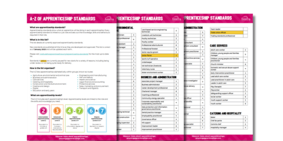 A-Z of Apprenticeship Standards